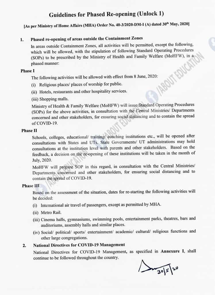 Lockdown 5.0 Guidelines in India