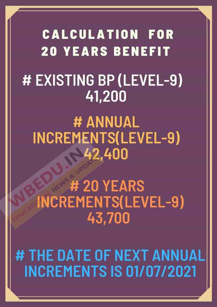 20 YEARS INCREMENTS BENEFIT