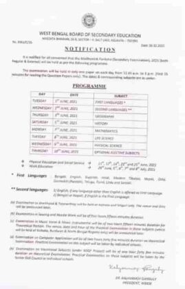 {PDF}WB MP Routine 2021,Very Big Notice About 2021 Madhyamik ...